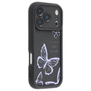 iPhone 17 Pro Max TPU-cover med Sommerfugleprint - Lilla / Sort