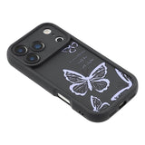 iPhone 17 Pro Max TPU-cover med Sommerfugleprint - Lilla / Sort