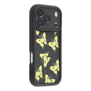 iPhone 17 Pro Max TPU-cover med Sommerfugleprint - Gul / Sort