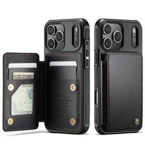 iPhone 17 Pro Max Caseme C22-etui RFID-kortpung - Sort