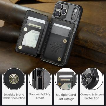 iPhone 17 Pro Max Caseme C22-etui RFID-kortpung - Sort