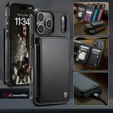 iPhone 17 Pro Max Caseme C22-etui RFID-kortpung - Sort