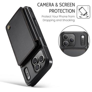 iPhone 17 Pro Max Caseme C22-etui RFID-kortpung - Sort