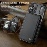 iPhone 17 Pro Max Caseme C22-etui RFID-kortpung - Sort