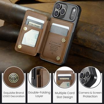 iPhone 17 Pro Max Caseme C22-etui RFID-kortpung - brun
