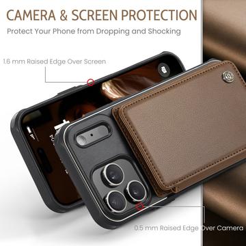 iPhone 17 Pro Max Caseme C22-etui RFID-kortpung - brun