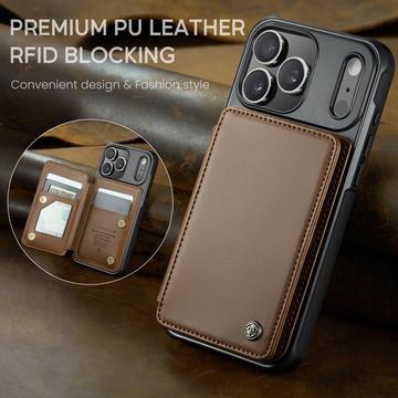 iPhone 17 Pro Max Caseme C22-etui RFID-kortpung - brun