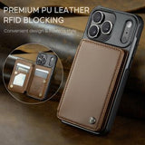 iPhone 17 Pro Max Caseme C22-etui RFID-kortpung - brun