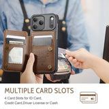 iPhone 17 Pro Max Caseme C22-etui RFID-kortpung - brun