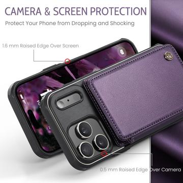 iPhone 17 Pro Max Caseme C22-etui RFID-kortpung - lilla