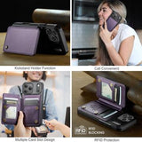 iPhone 17 Pro Max Caseme C22-etui RFID-kortpung - lilla
