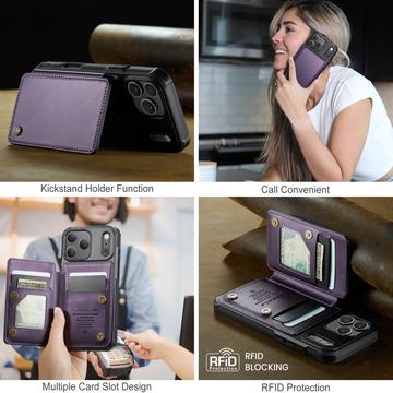 iPhone 17 Pro Max Caseme C22-etui RFID-kortpung - lilla