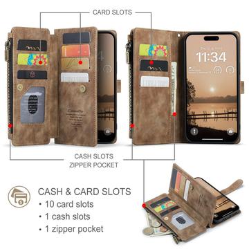 iPhone 17 Pro Max Caseme C30 Multifunktionel Pung - Brun