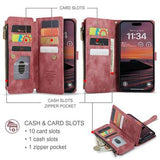 iPhone 17 Pro Max Caseme C30 Multifunktionel Pung - Rød
