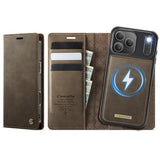 iPhone 17 Pro Max Caseme C49 2-i-1 aftagelig pungetui - MagSafe-kompatibel, RFID - Kaffe