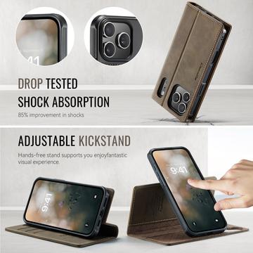 iPhone 17 Pro Max Caseme C49 2-i-1 aftagelig pungetui - MagSafe-kompatibel, RFID - Kaffe