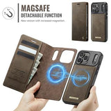 iPhone 17 Pro Max Caseme C49 2-i-1 aftagelig pungetui - MagSafe-kompatibel, RFID - Kaffe