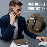 iPhone 17 Pro Max Caseme C49 2-i-1 aftagelig pungetui - MagSafe-kompatibel, RFID - Kaffe