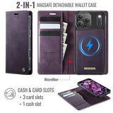 iPhone 17 Pro Max Caseme C49 2-i-1 aftagelig pungetui - MagSafe-kompatibel, RFID - Lilla
