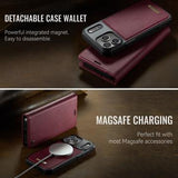 iPhone 17 Pro Max Caseme C49 2-i-1 aftagelig pungetui - MagSafe-kompatibel, RFID - Rød
