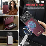 iPhone 17 Pro Max Caseme C49 2-i-1 aftagelig pungetui - MagSafe-kompatibel, RFID - Rød
