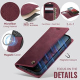 iPhone 17 Pro Max Caseme C49 2-i-1 aftagelig pungetui - MagSafe-kompatibel, RFID - Rød