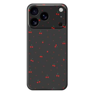 iPhone 17 Pro Max TPU-cover med kirsebærmønster - sort