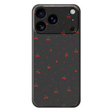 iPhone 17 Pro Max TPU-cover med kirsebærmønster - sort