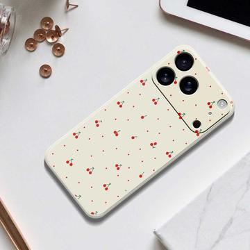 iPhone 17 Pro Max TPU-cover med kirsebærmønster - sort