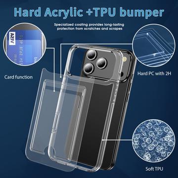 iPhone 17 Pro Max Gennemsigtigt Cover med Kortholder