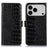 iPhone 17 Pro Max Crocodile Series Læderpung med RFID - Sort