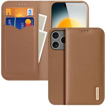iPhone 17 Pro Max Dux Ducis Hivo Læderpung - Brun