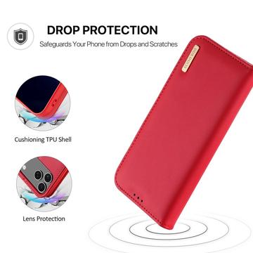 iPhone 17 Pro Max Dux Ducis Hivo Læderpung - Rød
