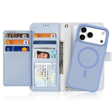 iPhone 17 Pro Max Dux Ducis Lawa Pung læderetui m. magnetisk cover - babyblå