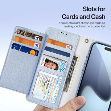 iPhone 17 Pro Max Dux Ducis Lawa Pung læderetui m. magnetisk cover - babyblå