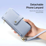 iPhone 17 Pro Max Dux Ducis Lawa Pung læderetui m. magnetisk cover - babyblå