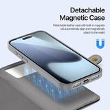 iPhone 17 Pro Max Dux Ducis Lawa Pung læderetui med magnetisk låg - grå
