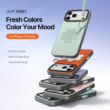 iPhone 17 Pro Max Dux Ducis Luvy cover med fingerring/håndrem - Grøn / Kløver