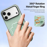 iPhone 17 Pro Max Dux Ducis Luvy cover med fingerring/håndrem - Grøn / Kløver
