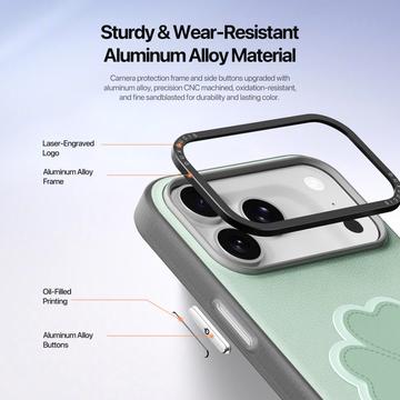 iPhone 17 Pro Max Dux Ducis Luvy cover med fingerring/håndrem - Grøn / Kløver