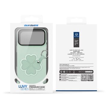 iPhone 17 Pro Max Dux Ducis Luvy cover med fingerring/håndrem - Grøn / Kløver