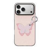 iPhone 17 Pro Max Dux Ducis Luvy cover med fingerring/håndrem - lyserød / sommerfugl