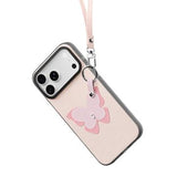 iPhone 17 Pro Max Dux Ducis Luvy cover med fingerring/håndrem - lyserød / sommerfugl