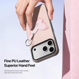 iPhone 17 Pro Max Dux Ducis Luvy cover med fingerring/håndrem - lyserød / sommerfugl