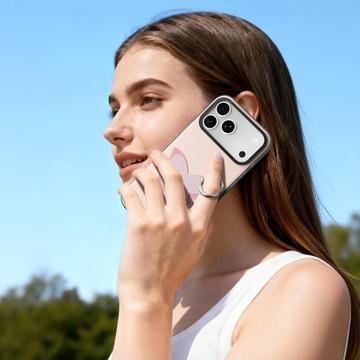 iPhone 17 Pro Max Dux Ducis Luvy cover med fingerring/håndrem - lyserød / sommerfugl