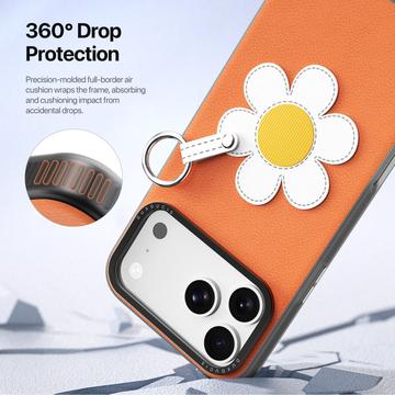 iPhone 17 Pro Max Dux Ducis Luvy cover med fingerring/håndrem - Orange / Marguerit