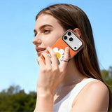 iPhone 17 Pro Max Dux Ducis Luvy cover med fingerring/håndrem - Orange / Marguerit