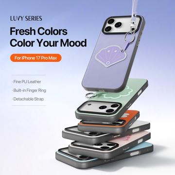 iPhone 17 Pro Max Dux Ducis Luvy cover med fingerring/håndrem - Lilla / Skal
