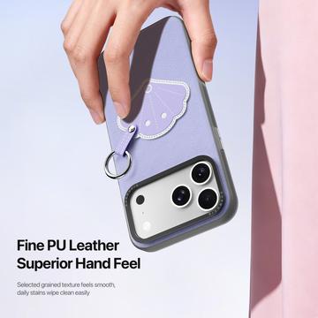 iPhone 17 Pro Max Dux Ducis Luvy cover med fingerring/håndrem - Lilla / Skal