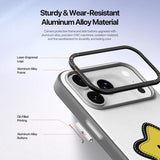 iPhone 17 Pro Max Dux Ducis Luvy cover med fingerring/håndrem - hvid / stjerne